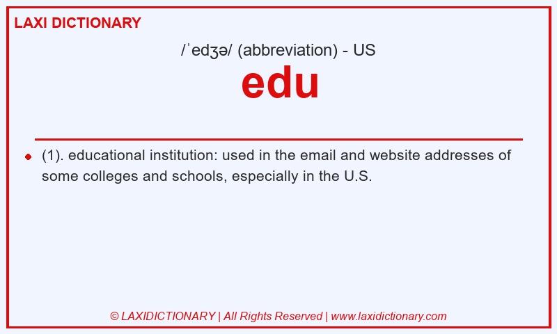 Definition edu in American English