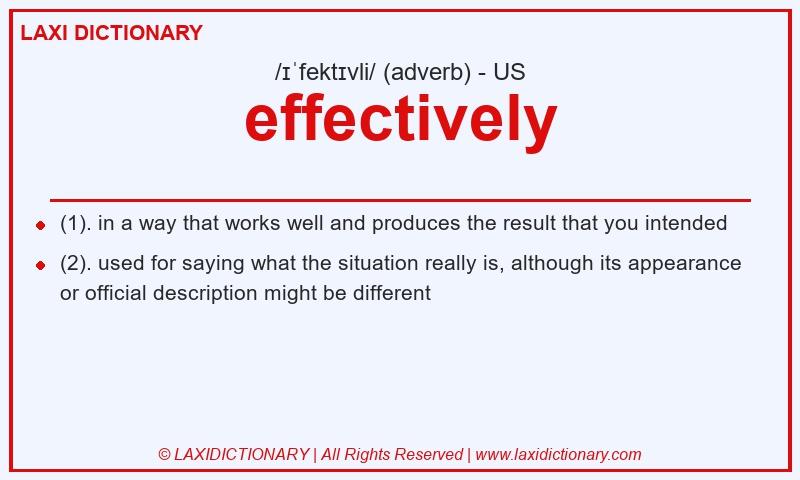 Definition effectively in American English