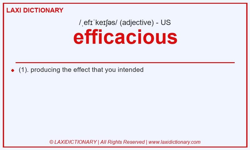 Definition efficacious in American English