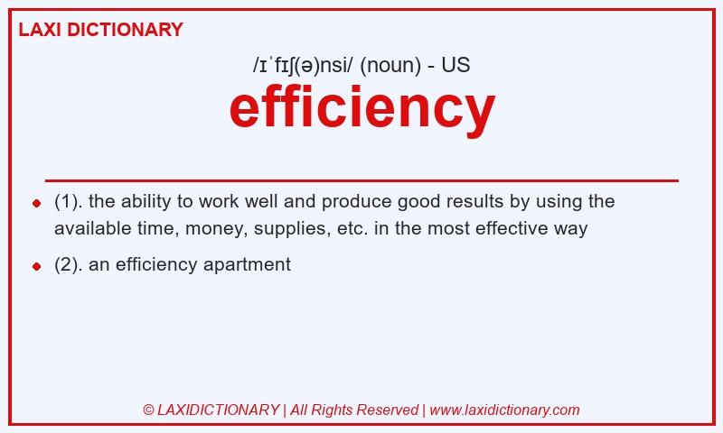 Definition efficiency in American English