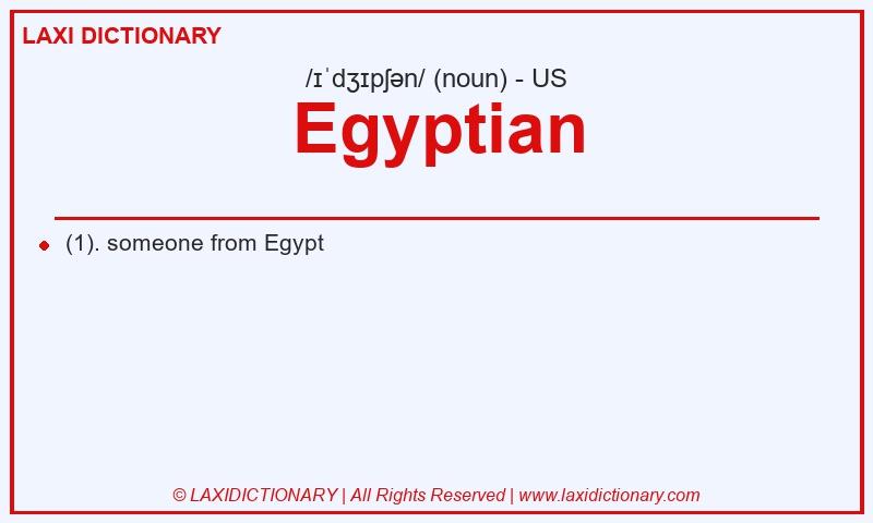 Definition Egyptian in American English