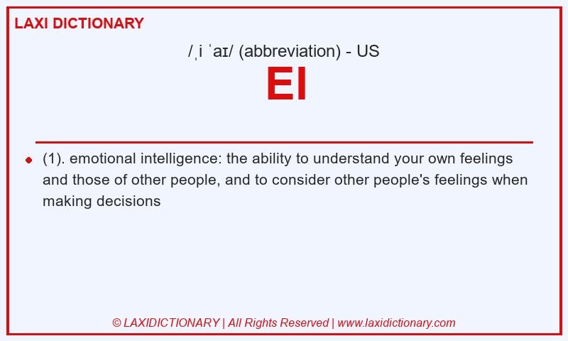 Definition EI in American English