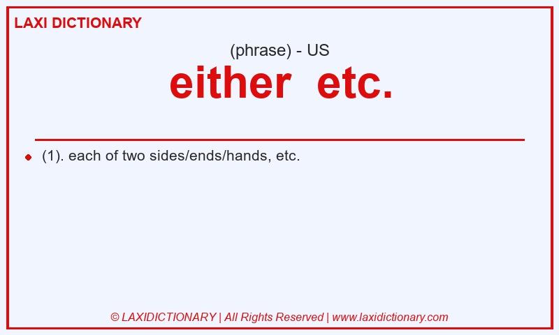 Definition either  etc. in American English