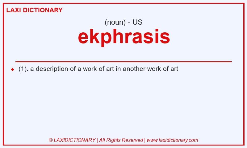 Definition ekphrasis in American English
