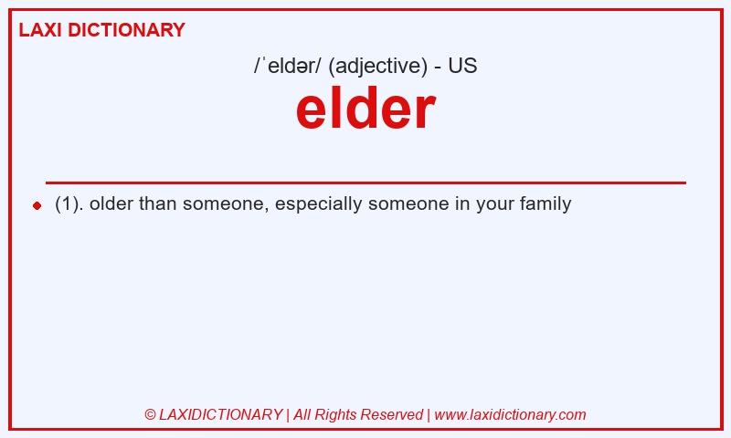 Definition elder in American English