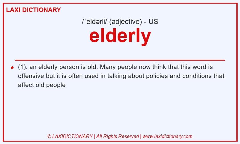 Definition elderly in American English
