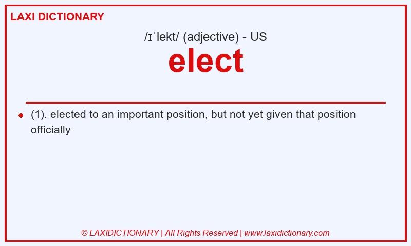 Definition elect in American English