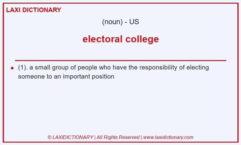 Definition electoral college in American English