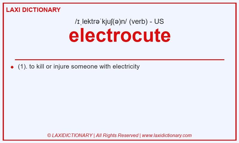 Definition electrocute in American English