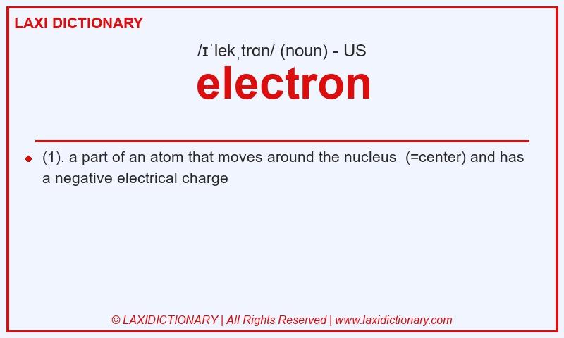 Definition electron in American English