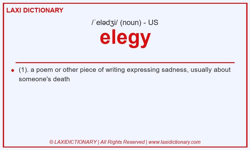 Definition elegy in American English