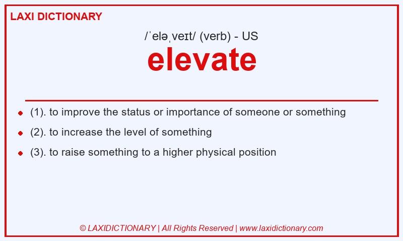 Definition elevate in American English