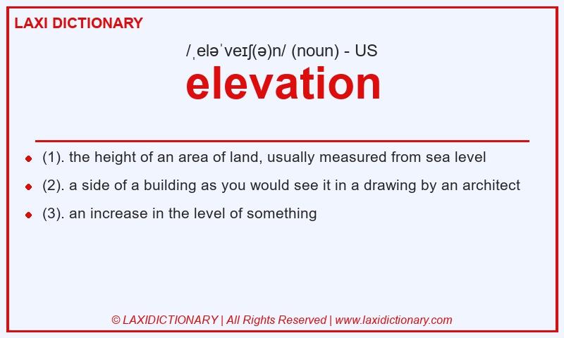 Definition elevation in American English