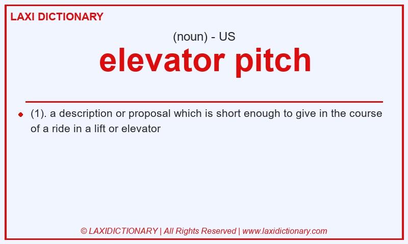 Definition elevator pitch in American English