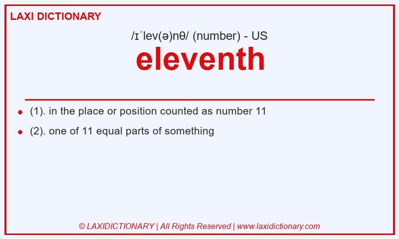 Definition eleventh in American English
