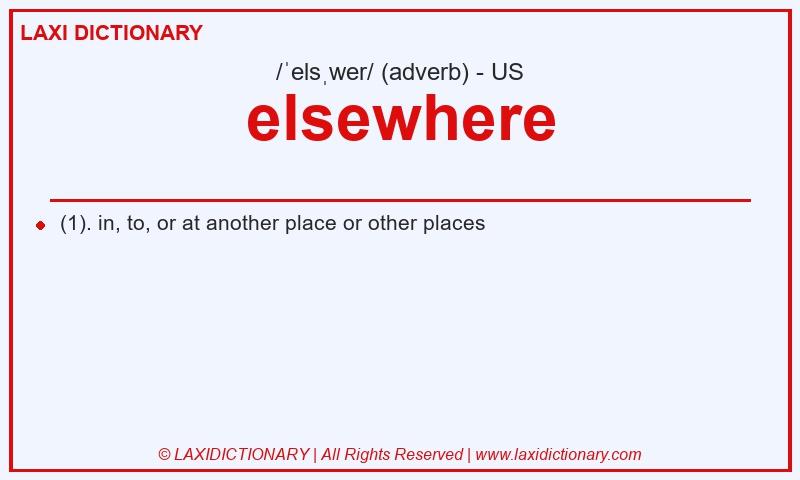 Definition elsewhere in American English
