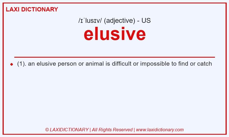 Definition elusive in American English