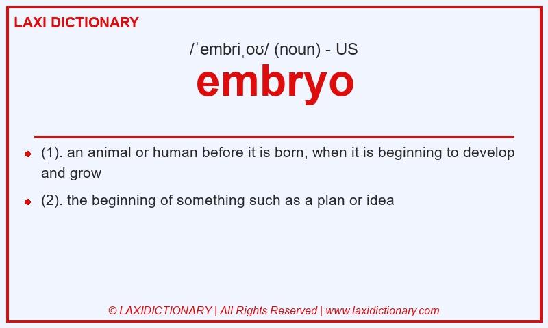 Definition embryo in American English