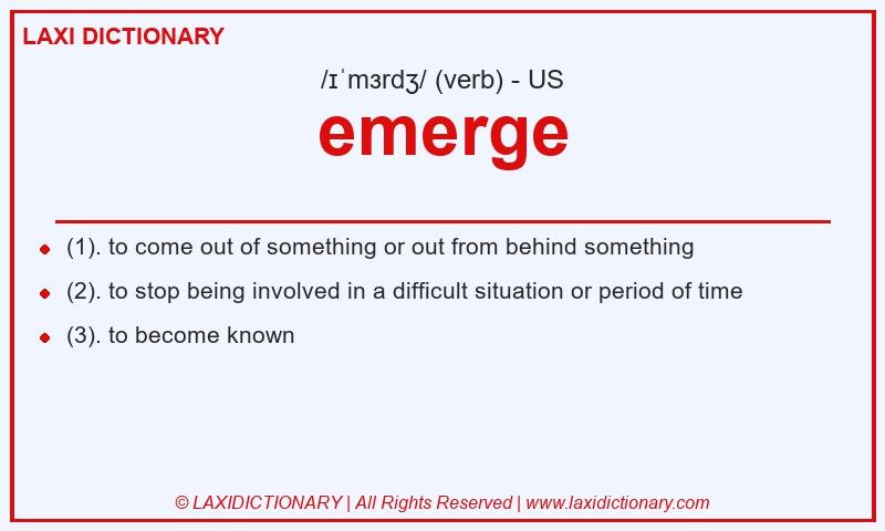 Definition emerge in American English