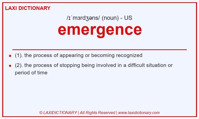 Definition emergence in American English