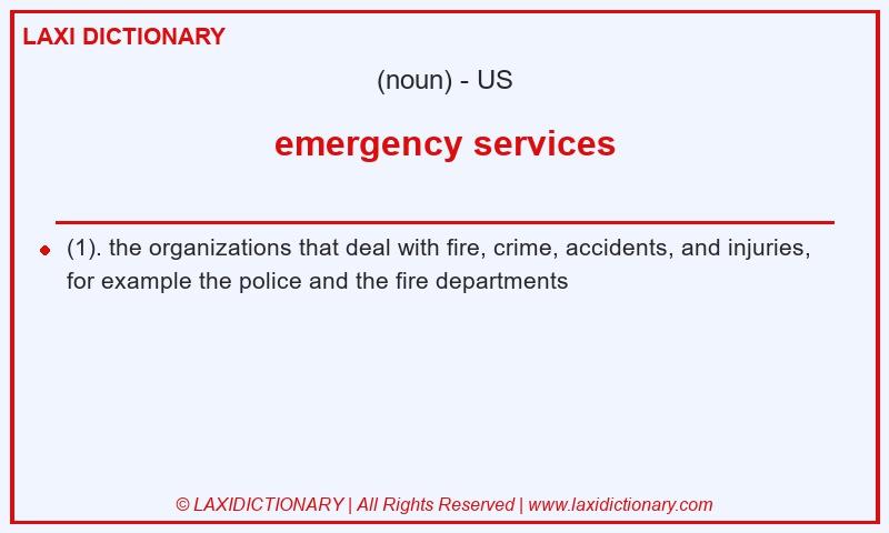 Definition emergency services in American English