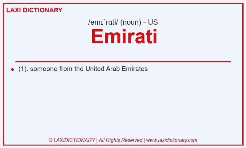Definition Emirati in American English
