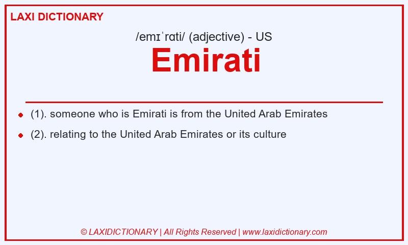 Definition Emirati in American English
