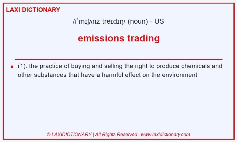 Definition emissions trading in American English