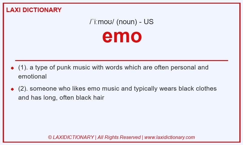 Definition emo in American English