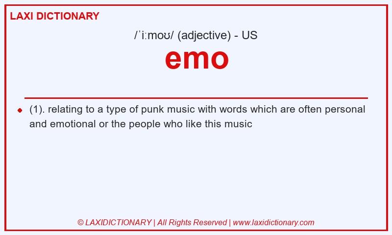 Definition emo in American English