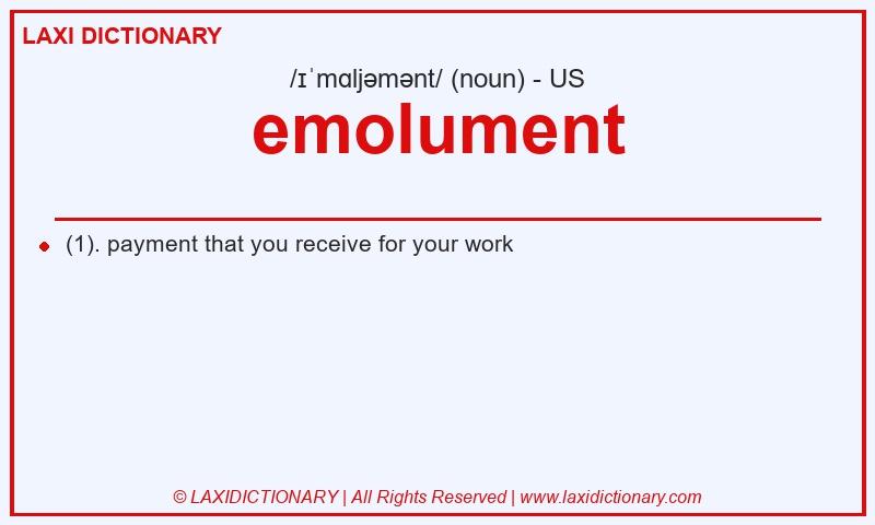 Definition emolument in American English