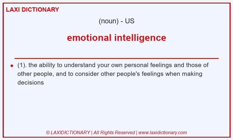 Definition emotional intelligence in American English