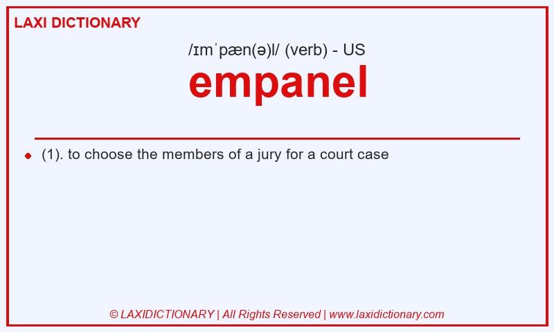 Definition empanel in American English
