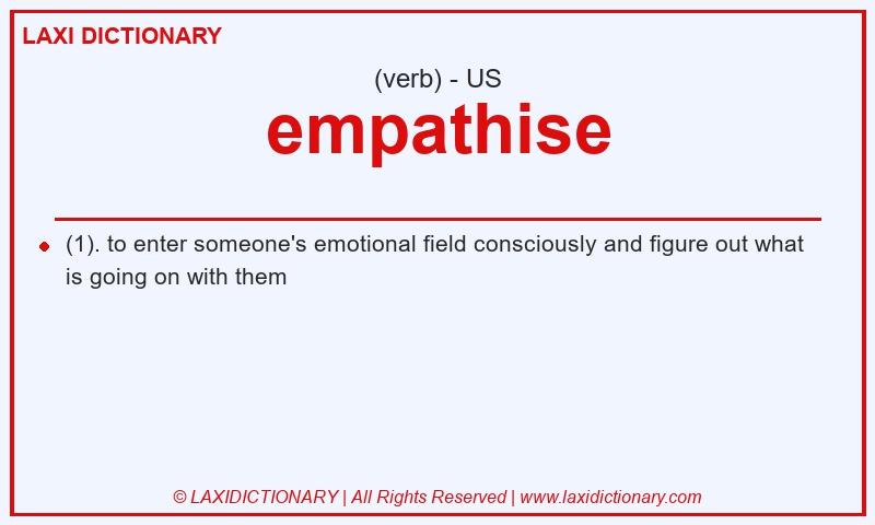 Definition empathise in American English