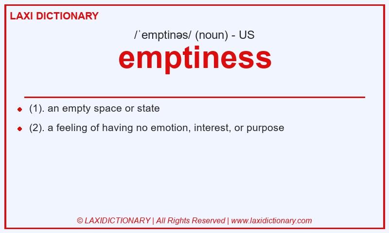 Definition emptiness in American English