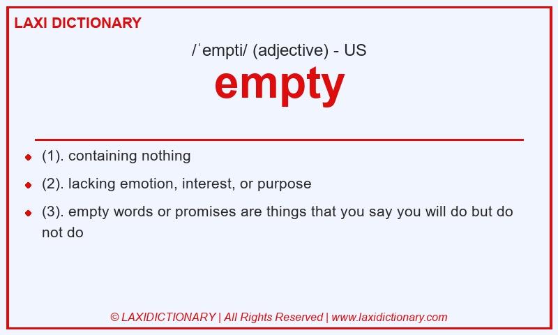 Definition empty in American English