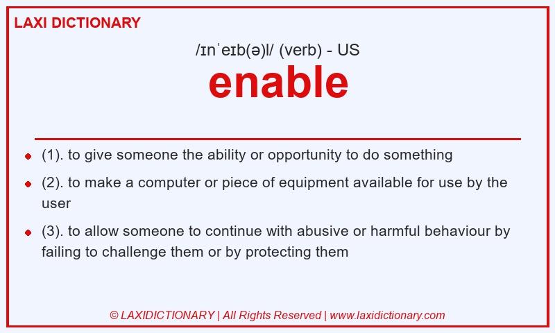 Definition enable in American English