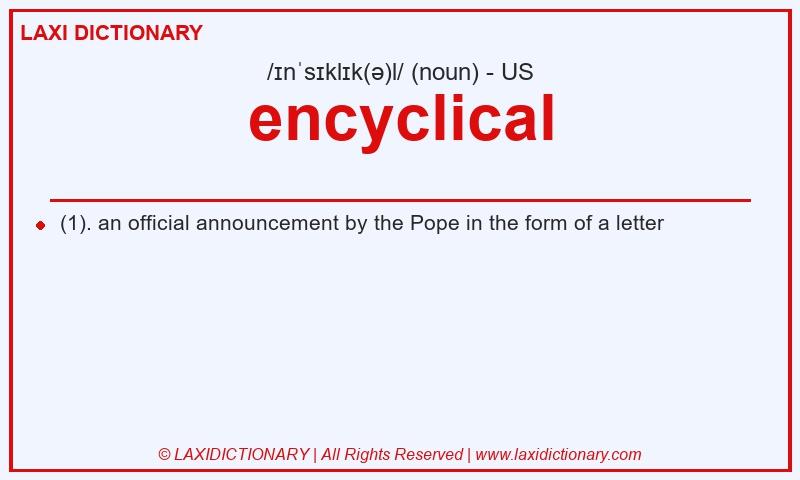 Definition encyclical in American English