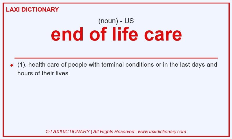 Definition end of life care in American English