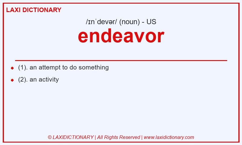 Definition endeavor in American English