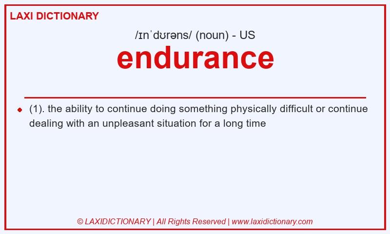 Definition endurance in American English