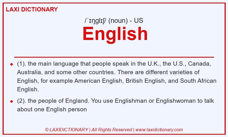 Definition English in American English