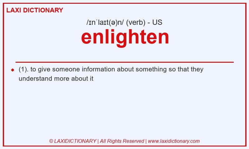Definition enlighten in American English