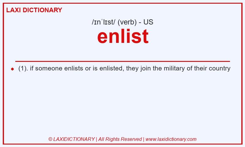 Definition enlist in American English