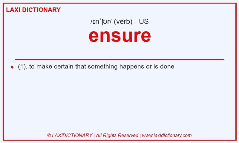Definition ensure in American English