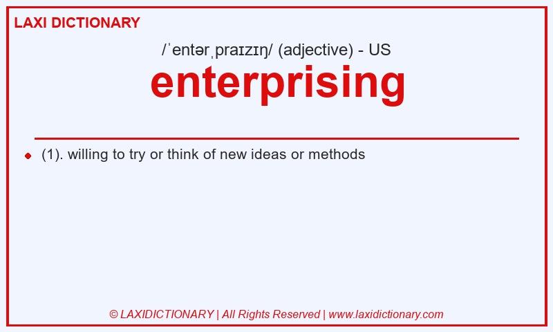 Definition enterprising in American English