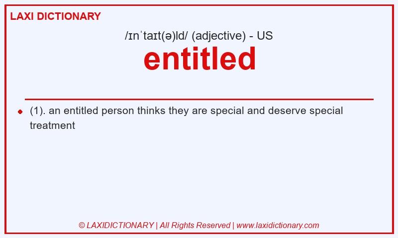 Definition entitled in American English