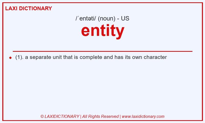 Definition entity in American English