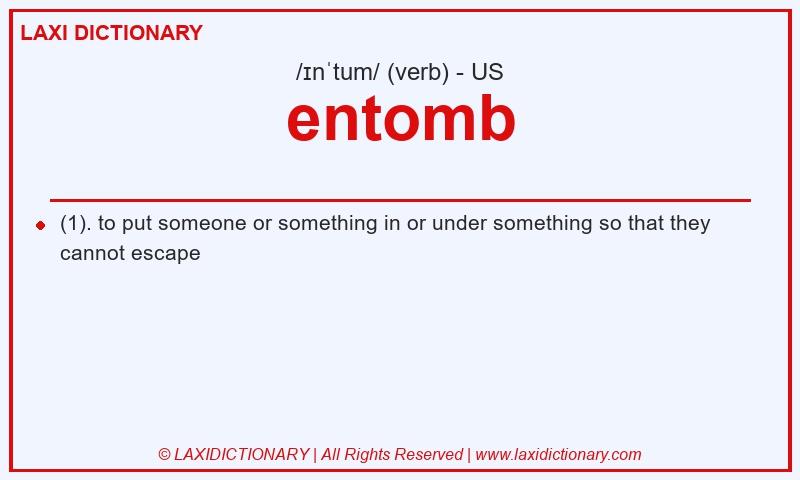 Definition entomb in American English