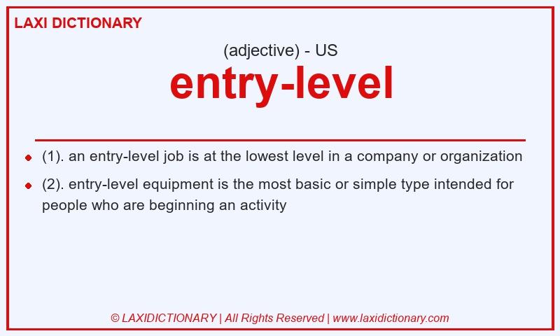 Definition entry-level in American English